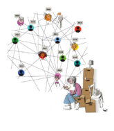 Illustration zur Wohnungssuche über Social-Media-Plattformen