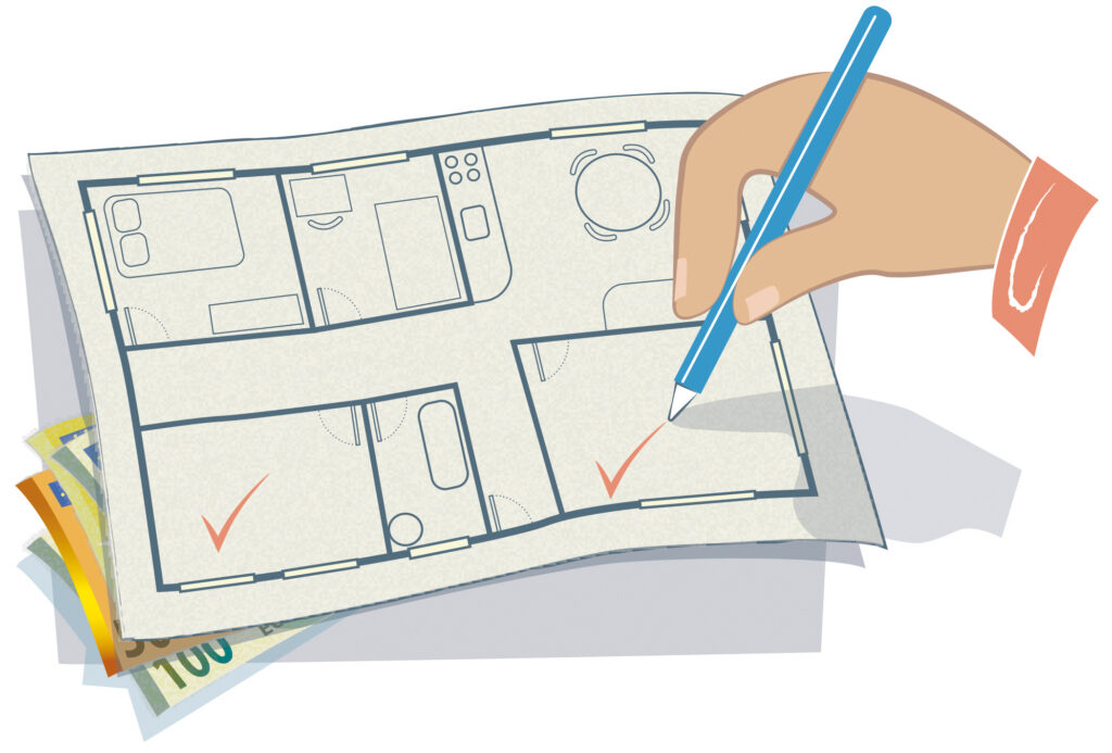 Illustration zur Wohnungsaufteilung